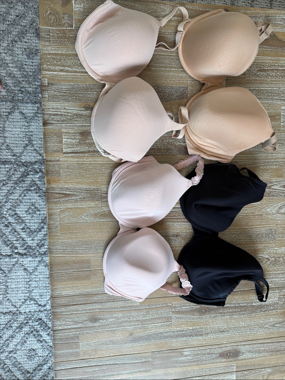 4 Everyday T-Shirt Bras- Black, Blush, Nude